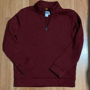Boys Old Navy Maroon quarter zip sweater sz L